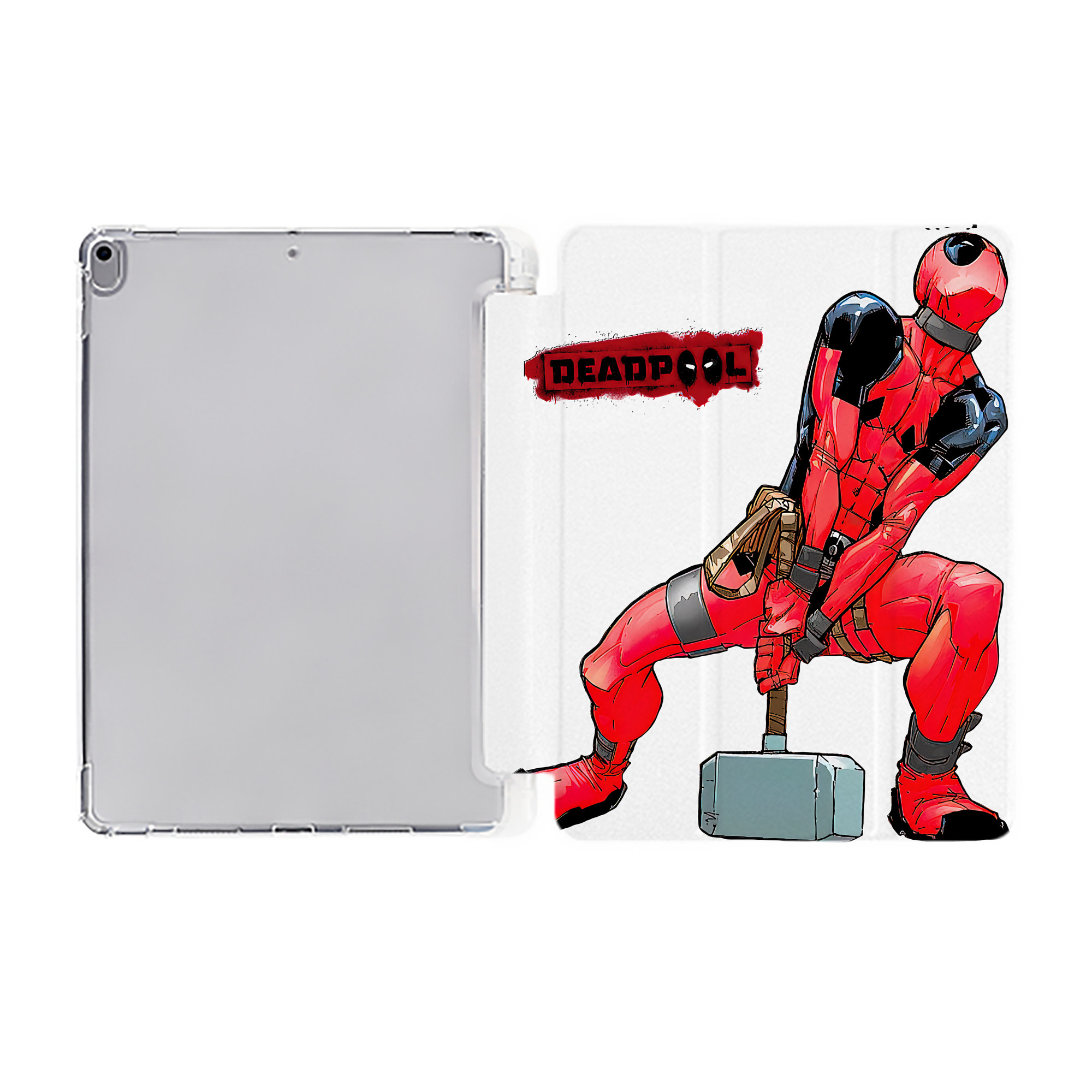 （画像用） Deadpool デッドプール IPad ケース ペン収納付き 三つ折りスタンド PUレザー×シリコン 対応機種9.5/10.5/10.9インチ